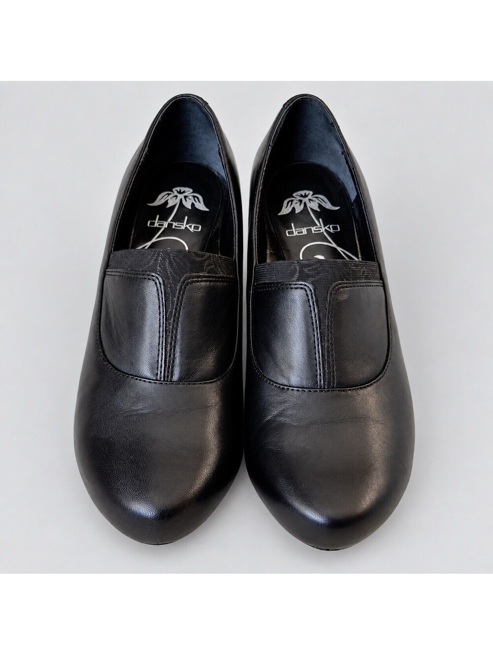 Dansko Beatrix Womens EU 37 Black Leather Block Heel Pumps Slip On Career Shoes
